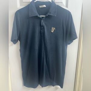 Versace Dark Blue Polo Shirt with Logo
